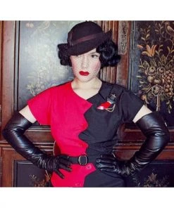 Star Struck Clothing Sawtooth Color Block Dress In Black And Red Women's Apparel