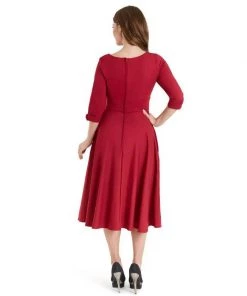 Dolly & Dotty Scarlette Dress In Burgundy Red