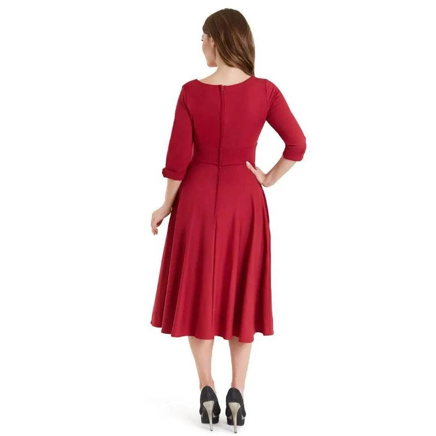 Dolly & Dotty Scarlette Dress In Burgundy Red 4 Dolly & Dotty Scarlette Dress In Burgundy Red