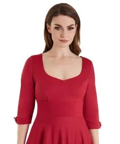 Dolly & Dotty Scarlette Dress In Burgundy Red 7 Dolly & Dotty Scarlette Dress In Burgundy Red
