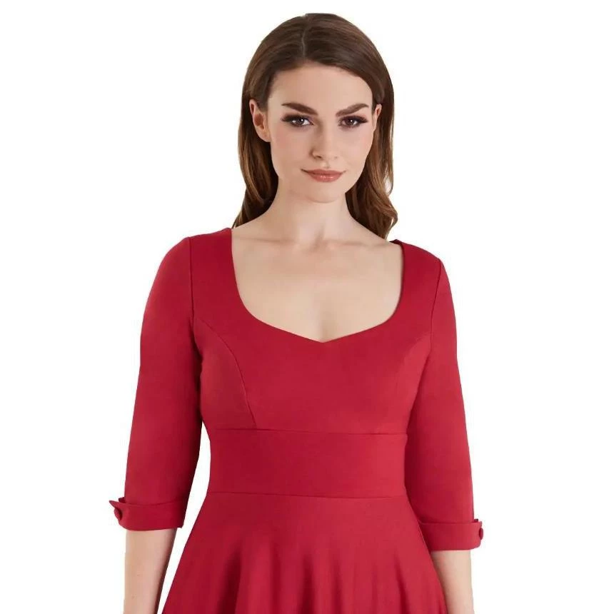 Dolly & Dotty Scarlette Dress In Burgundy Red 5 Dolly & Dotty Scarlette Dress In Burgundy Red