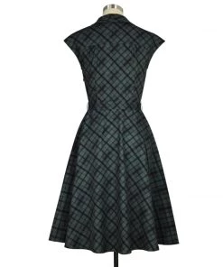 ChicStar Penelope Plaid Swing Dress In Grey Women's Apparel