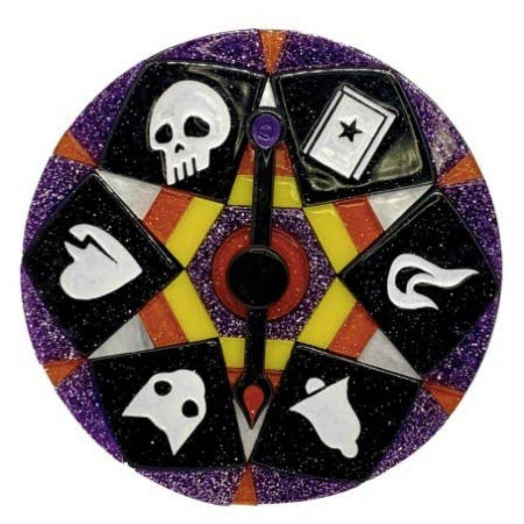 Lipstick & Chrome Wheel Of Fortune Brooch 3 Lipstick & Chrome Wheel Of Fortune Brooch