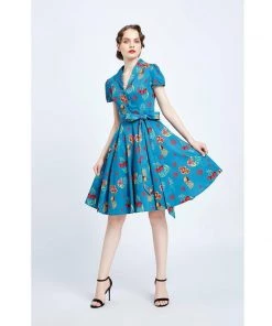 Miss Lulo Monroe Dress In Cherry Print