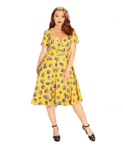 Glitz Glam And Rebellion Miss Lulo Traci Dress In Purple Pansies