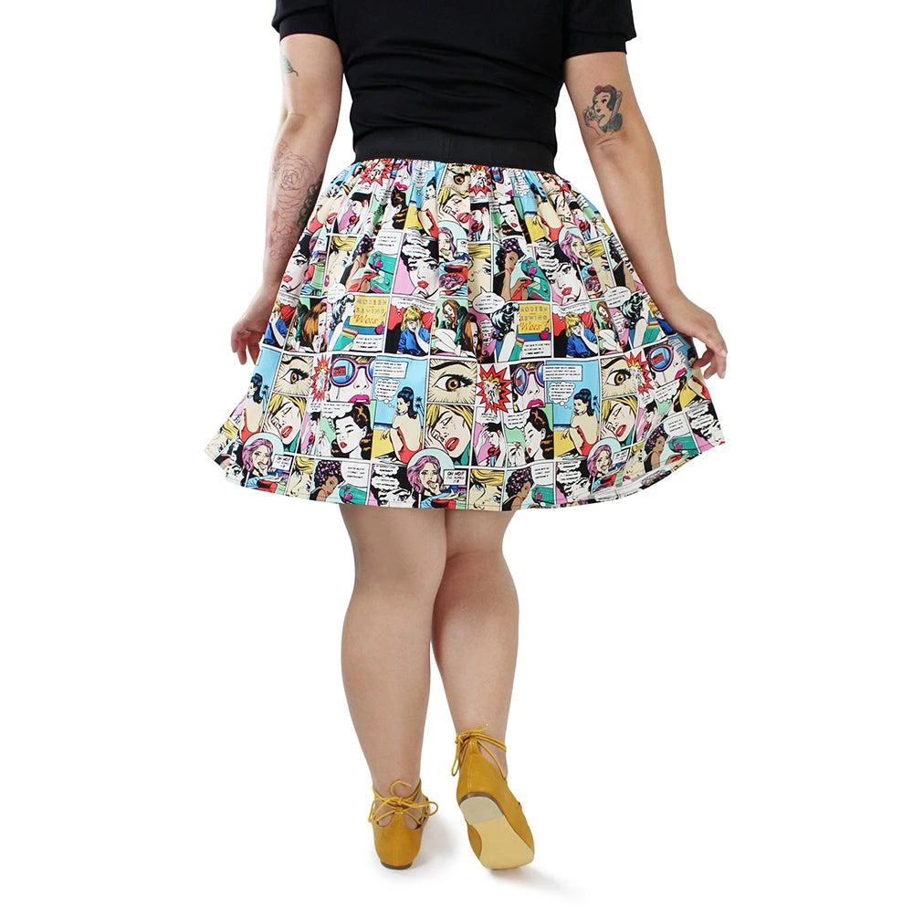 Hemet Pleated Skirt In Sewing Woes Comic Print 6 Hemet Pleated Skirt In Sewing Woes Comic Print
