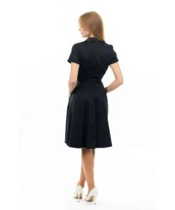 Women's Apparel Eva Rose Classic Shirtwaist Dress In Black