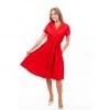 Eva Rose Classic Shirtwaist Dress In Red