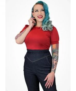 Hemet Pinup Blouse In Red Women's Apparel 8 Hemet Pinup Blouse In Red Women's Apparel