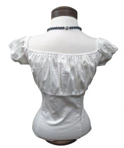 Glitz Glam And Rebellion Pinup Peasant Top In Solid White