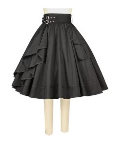 ChicStar Stacy Steampunk Skirt In Black