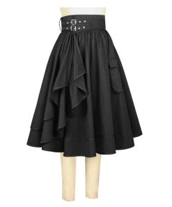 ChicStar Stacy Steampunk Skirt In Black