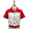 Star Struck Clothing 40s Two-Tone Work Blouse In Red & White 2 Star Struck Clothing 40s Two-Tone Work Blouse In Red & White