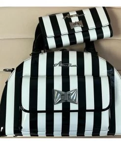 Star Struck Clothing Starlite Handbag In Black And White Stripes