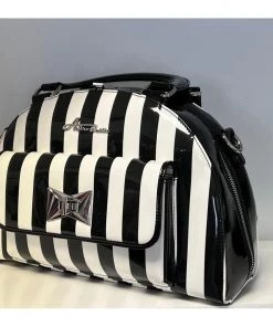 Star Struck Clothing Starlite Handbag In Black And White Stripes
