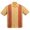 Steady Clothing Mid Century Marvel Bowling Shirt In Mustard Men's Apparel
