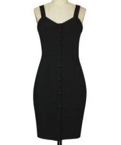 ChicStar Strappy Button-Up Wiggle In Black Women's Apparel