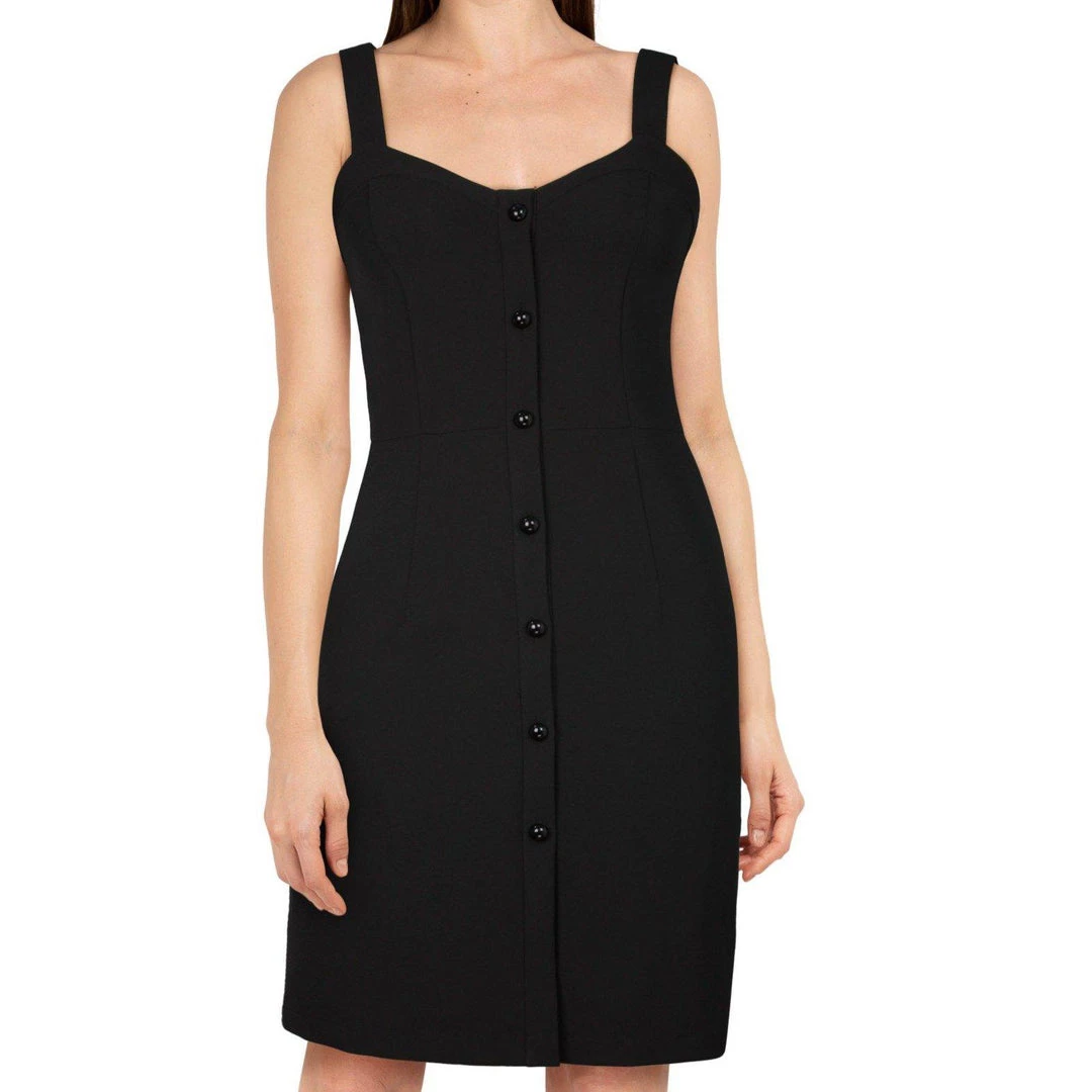 ChicStar Strappy Button-Up Wiggle In Black Women's Apparel 4 ChicStar Strappy Button-Up Wiggle In Black Women's Apparel