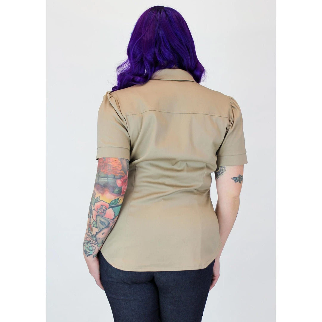 Hemet Embroidered Succulent Western Shirt In Khaki 7 Hemet Embroidered Succulent Western Shirt In Khaki