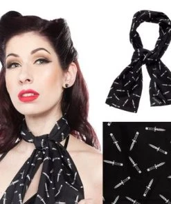 Women's Apparel Sourpuss Switchblade Bad Girl Satin Scarf