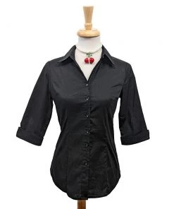 The Oblong Box Shop Women's Apparel TOBS Quintessential Pinup Blouse In Black