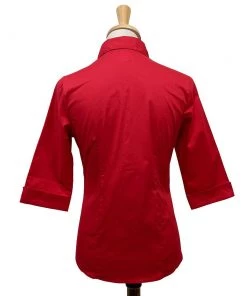 The Oblong Box Shop TOBS Quintessential Pinup Blouse In Red