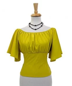 The Oblong Box Shop TOBS Victoria Top In Chartreuse