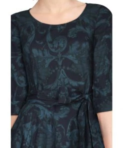 ChicStar Women's Apparel Midnight Masquerade Cuffed Swing Dress