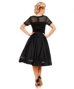 Women's Apparel Dolly & Dotty Tess Swing Dress In Black Lace