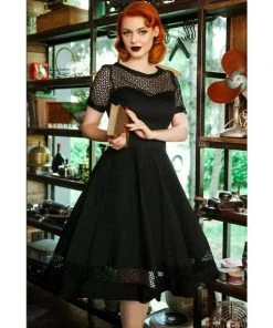 Women's Apparel Dolly & Dotty Tess Swing Dress In Black Lace