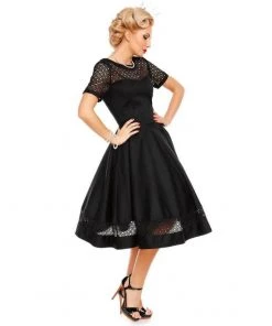 Women's Apparel Dolly & Dotty Tess Swing Dress In Black Lace