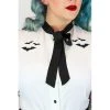 Hemet Tie-Neck Blouse With Bats In Off White Women's Apparel