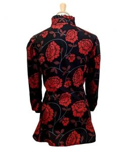 ChicStar Steampunk Floral Top In Black & Red