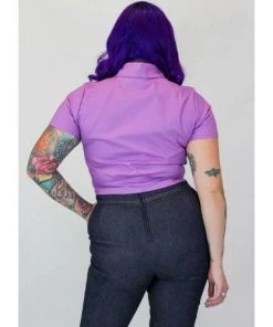 Hemet Bride Of Frankenstein Knot Top In Lavender