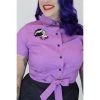 Hemet Bride Of Frankenstein Knot Top In Lavender