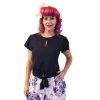 ChicStar Keyhole Glam Blouse In Black Women's Apparel