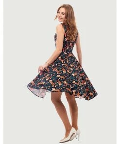 Women's Apparel Eva Rose V-Neck Swing Dress In Tiger Print