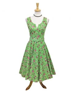 Women's Apparel Timeless London Freya Swing Dress In Green Floral