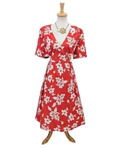 Women's Apparel Timeless London 1940's Molly Wrap Dress In Red Floral