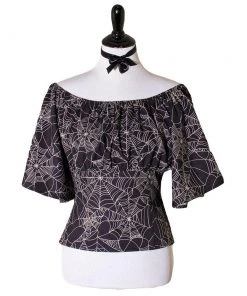 The Oblong Box Shop TOBS Victoria Top In Tangled Web Print Women's Apparel