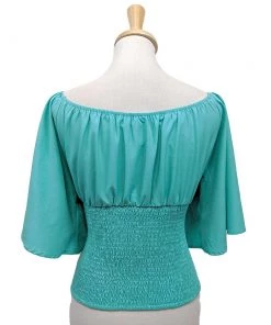 The Oblong Box Shop TOBS Victoria Blouse In Turquoise