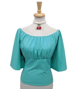 The Oblong Box Shop TOBS Victoria Blouse In Turquoise