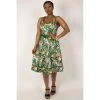 Voodoo Vixen Jinkx Flare Dress In Tropical Print Women's Apparel