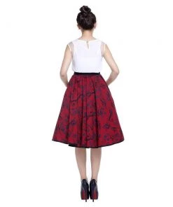 ChicStar Twyla Twirl Skirt In Red Women's Apparel