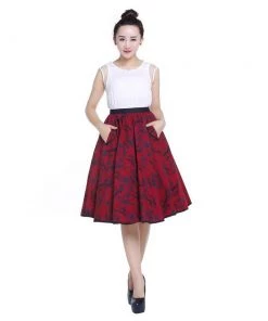 ChicStar Twyla Twirl Skirt In Red Women's Apparel