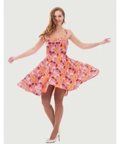 Women's Apparel Eva Rose Sweetheart Dress In Umbrella Print