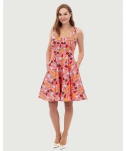 Women's Apparel Eva Rose Sweetheart Dress In Umbrella Print
