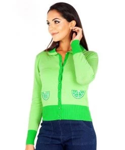 Women's Apparel Voodoo Vixen Izzie Lime Cardigan