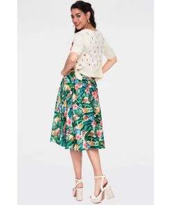 Voodoo Vixen Valentina Skirt In Tropical Print