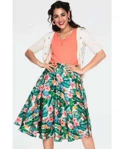 Voodoo Vixen Valentina Skirt In Tropical Print